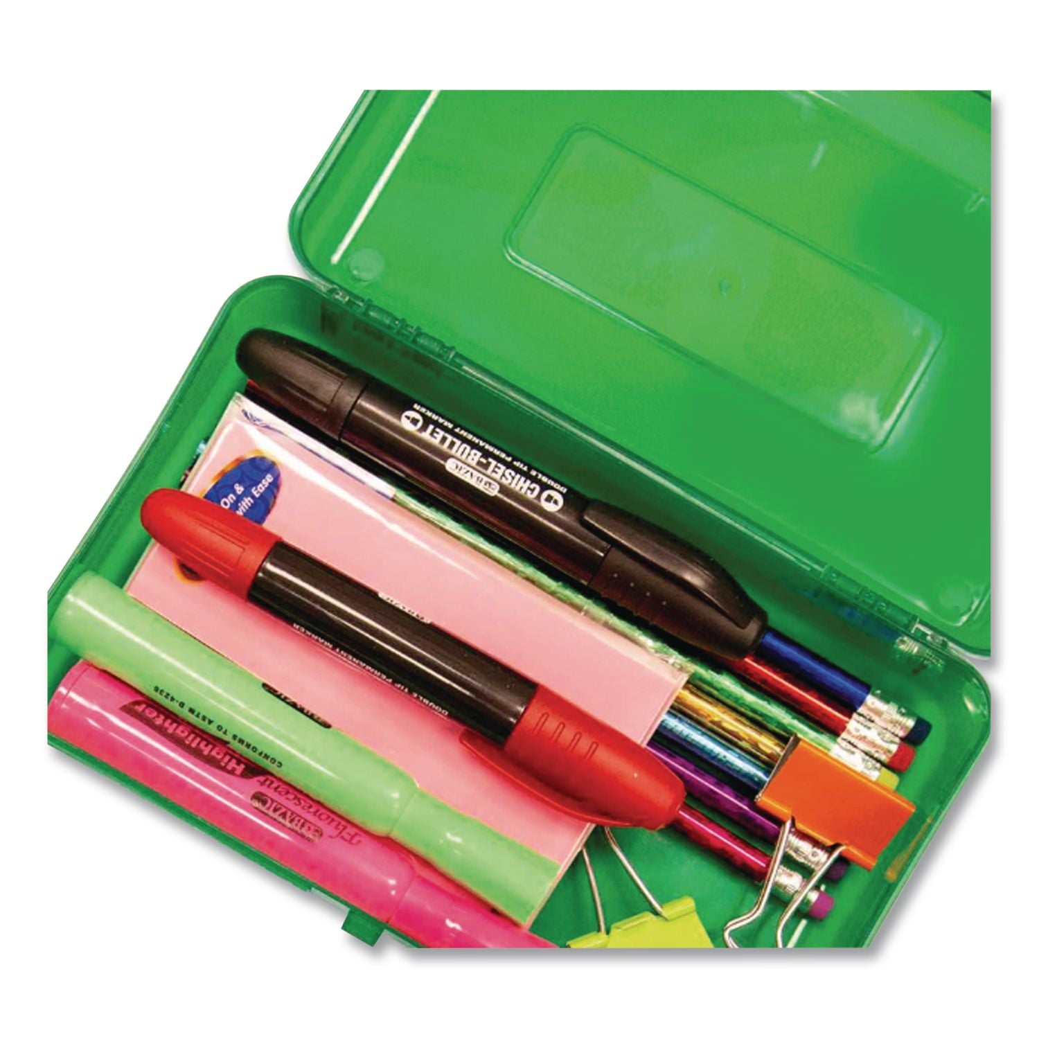 Clasp Pencil Case, 8" X 4.75" X 2.5", Randomly Assorted Color