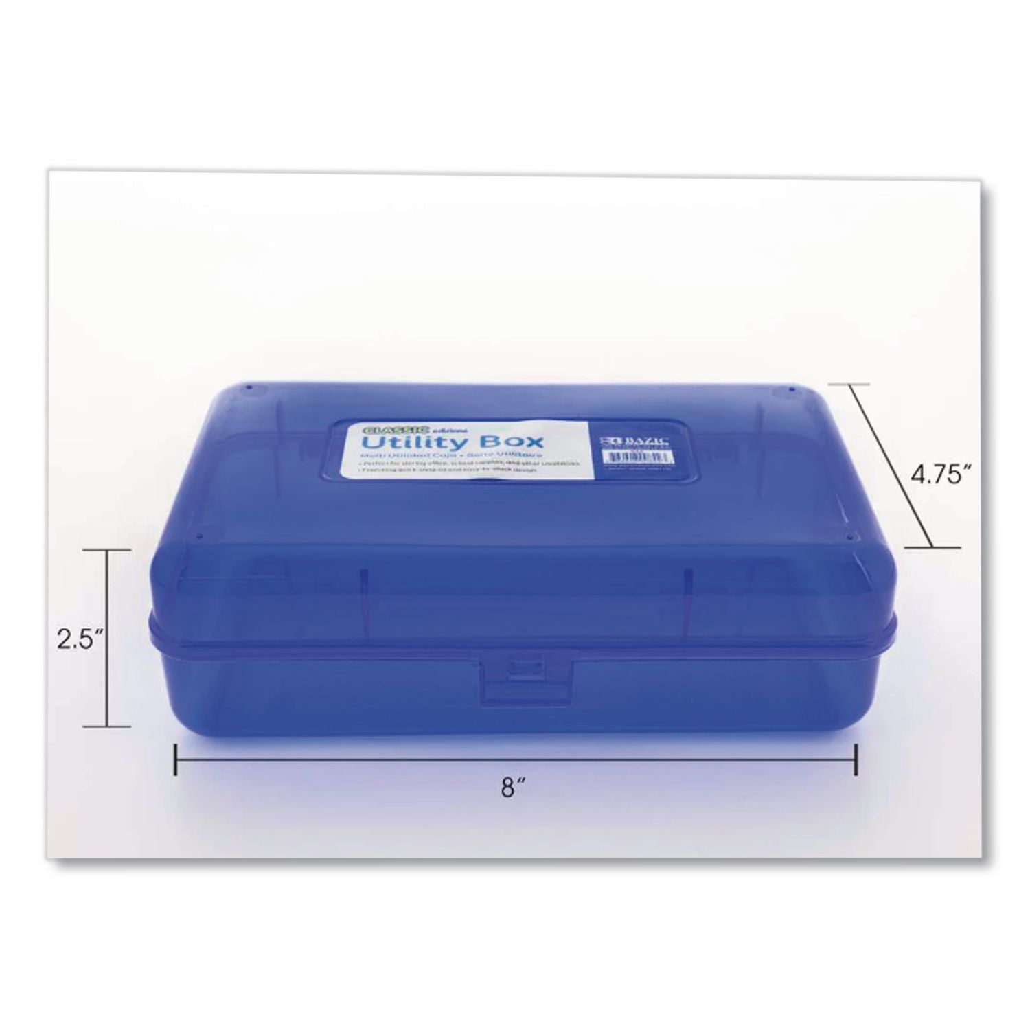 Clasp Pencil Case, 8" X 4.75" X 2.5", Randomly Assorted Color