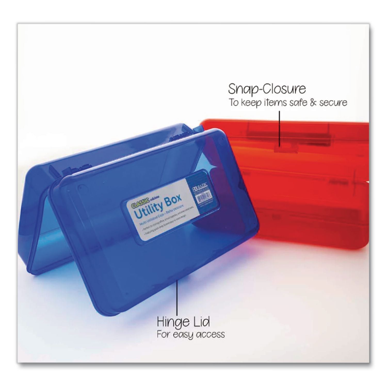 Clasp Pencil Case, 8" X 4.75" X 2.5", Randomly Assorted Color
