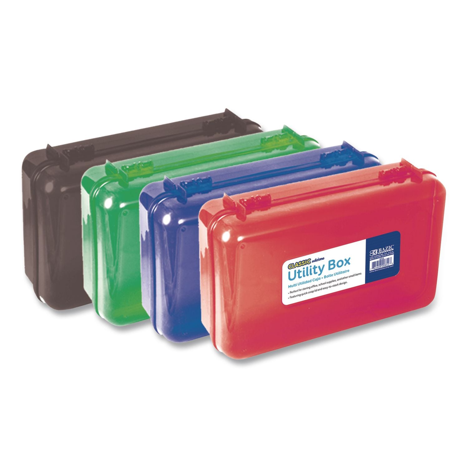 Clasp Pencil Case, 8" X 4.75" X 2.5", Randomly Assorted Color