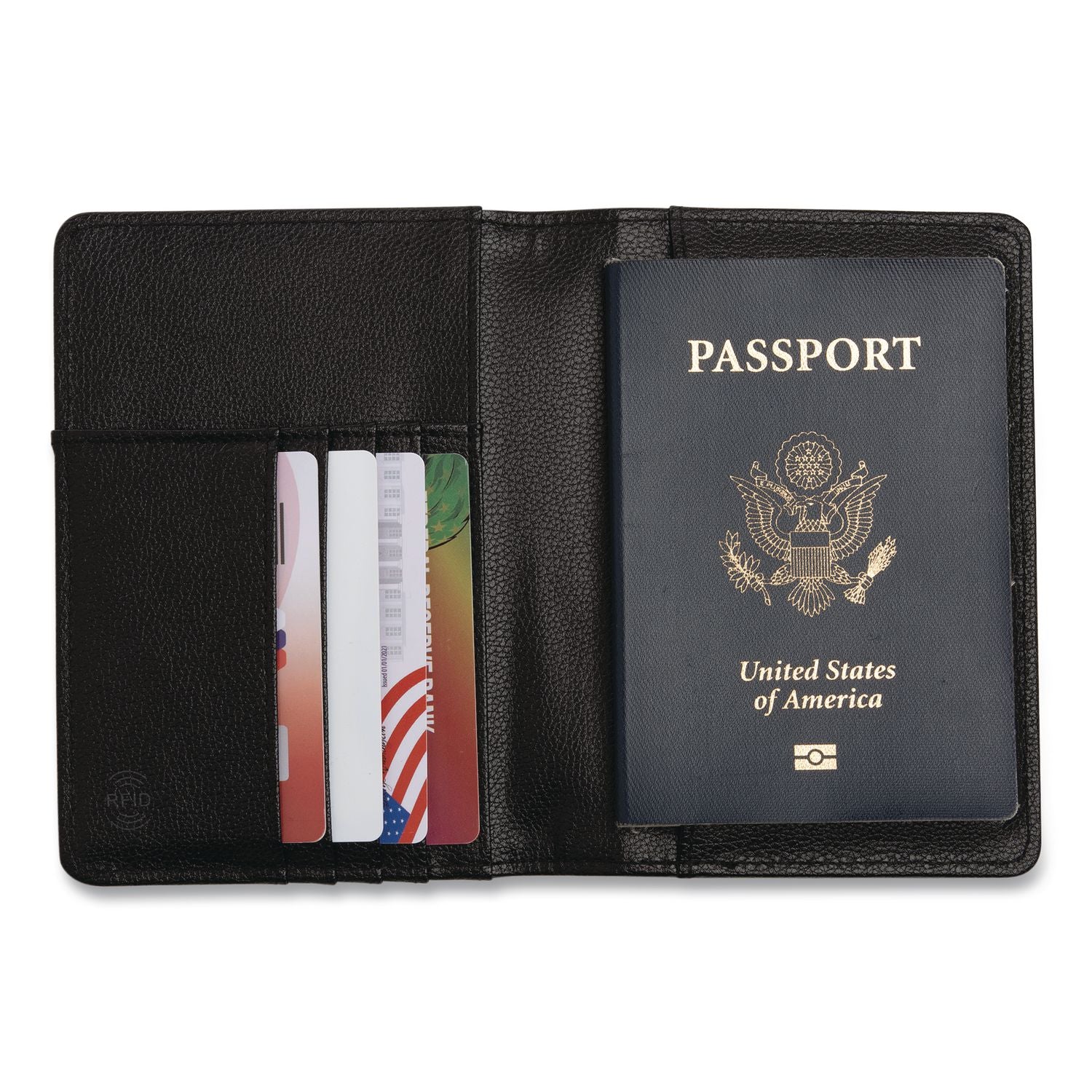RFID Passport Holder, Polyurethane, Black