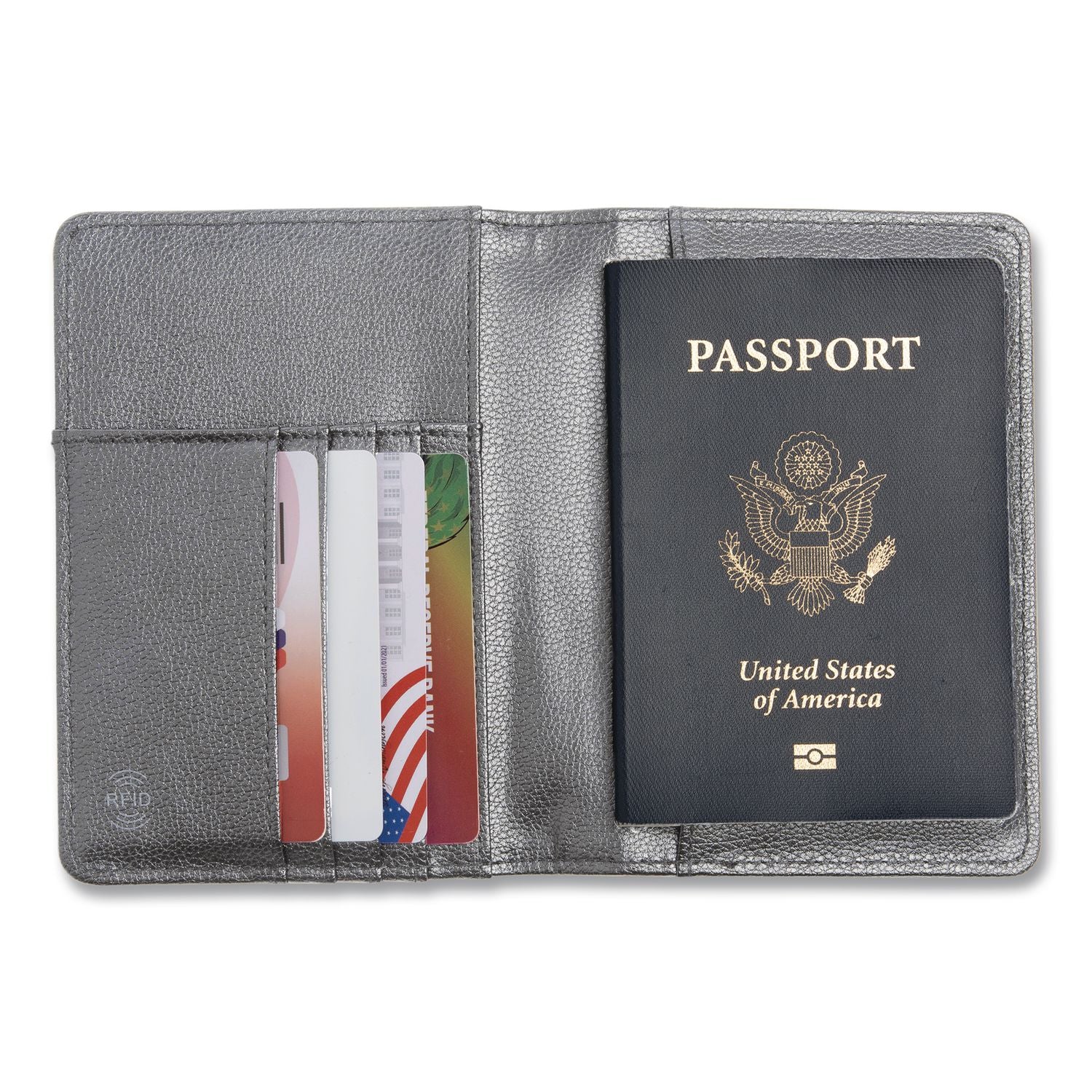 RFID Passport Holder, Polyurethane, Dark Gray