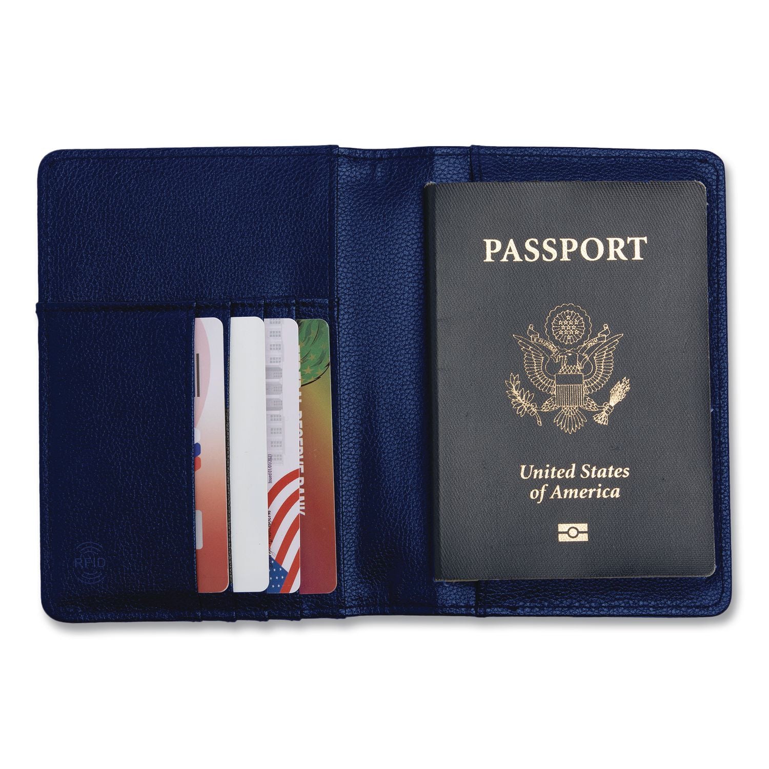 RFID Passport Holder, Polyurethane, Blue