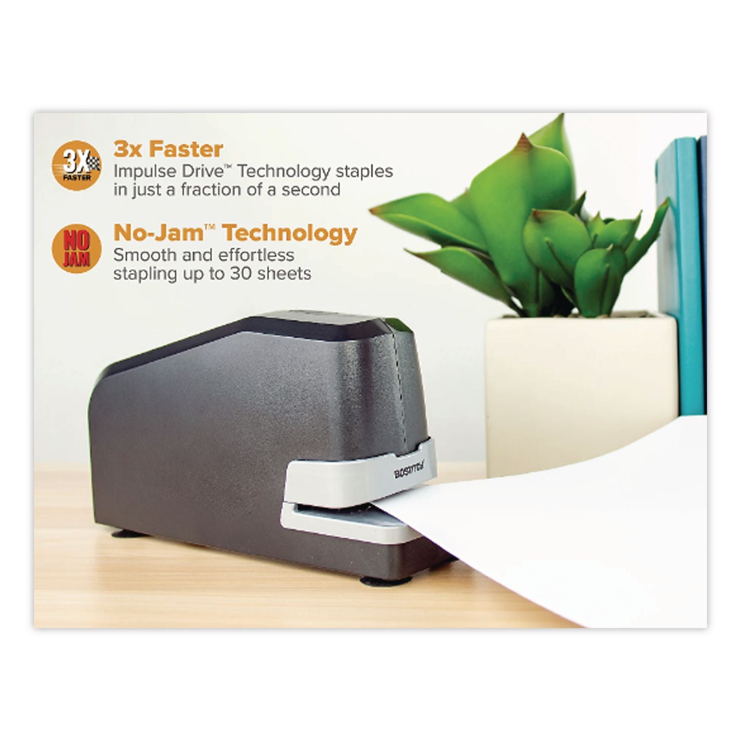 Impulse 30 Electric Stapler, Value Kit With Staples, 30-Sheet Capacity, Black