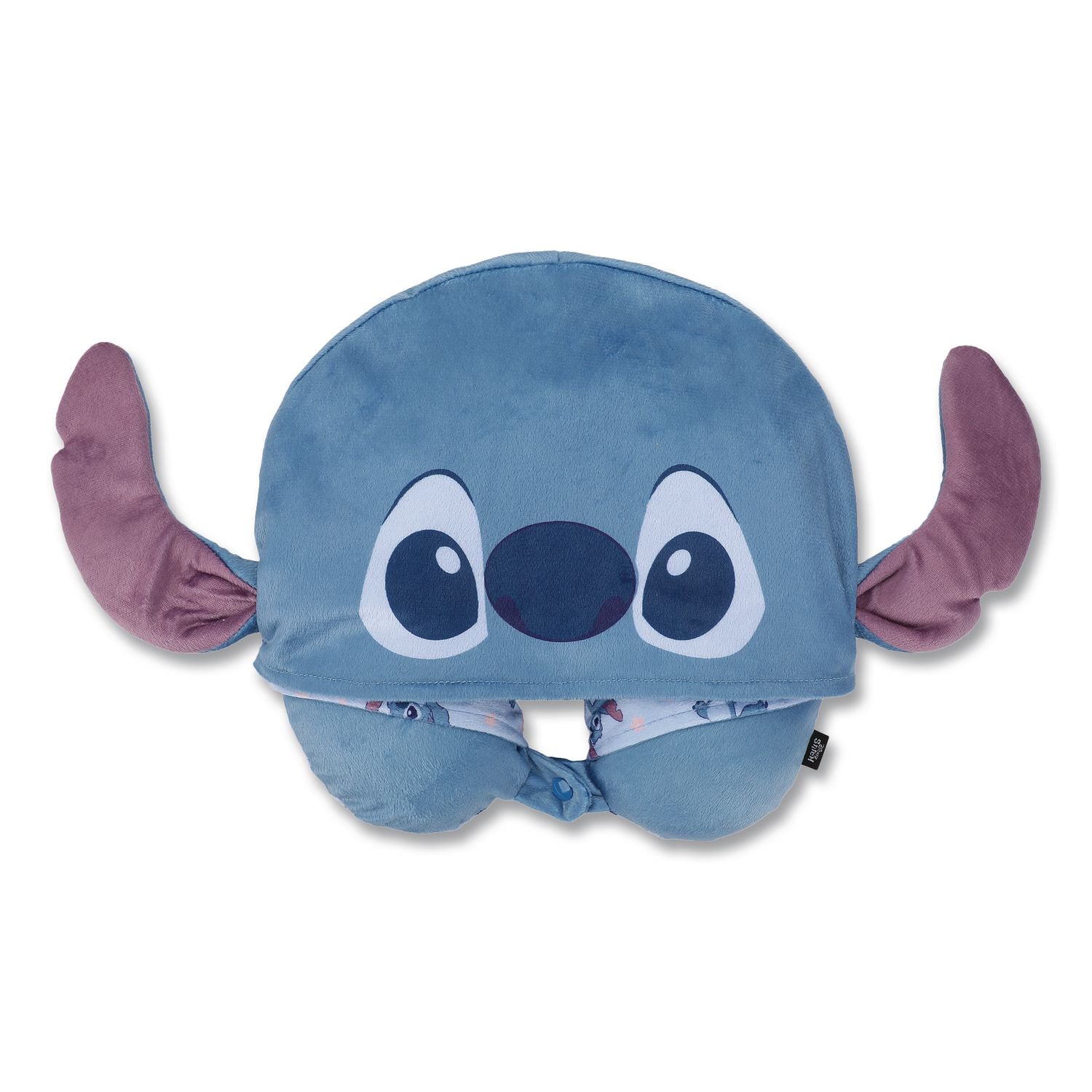 Stitch Hooded Polyester Travel Pillow, 11 X 3 X 10.5, Blue