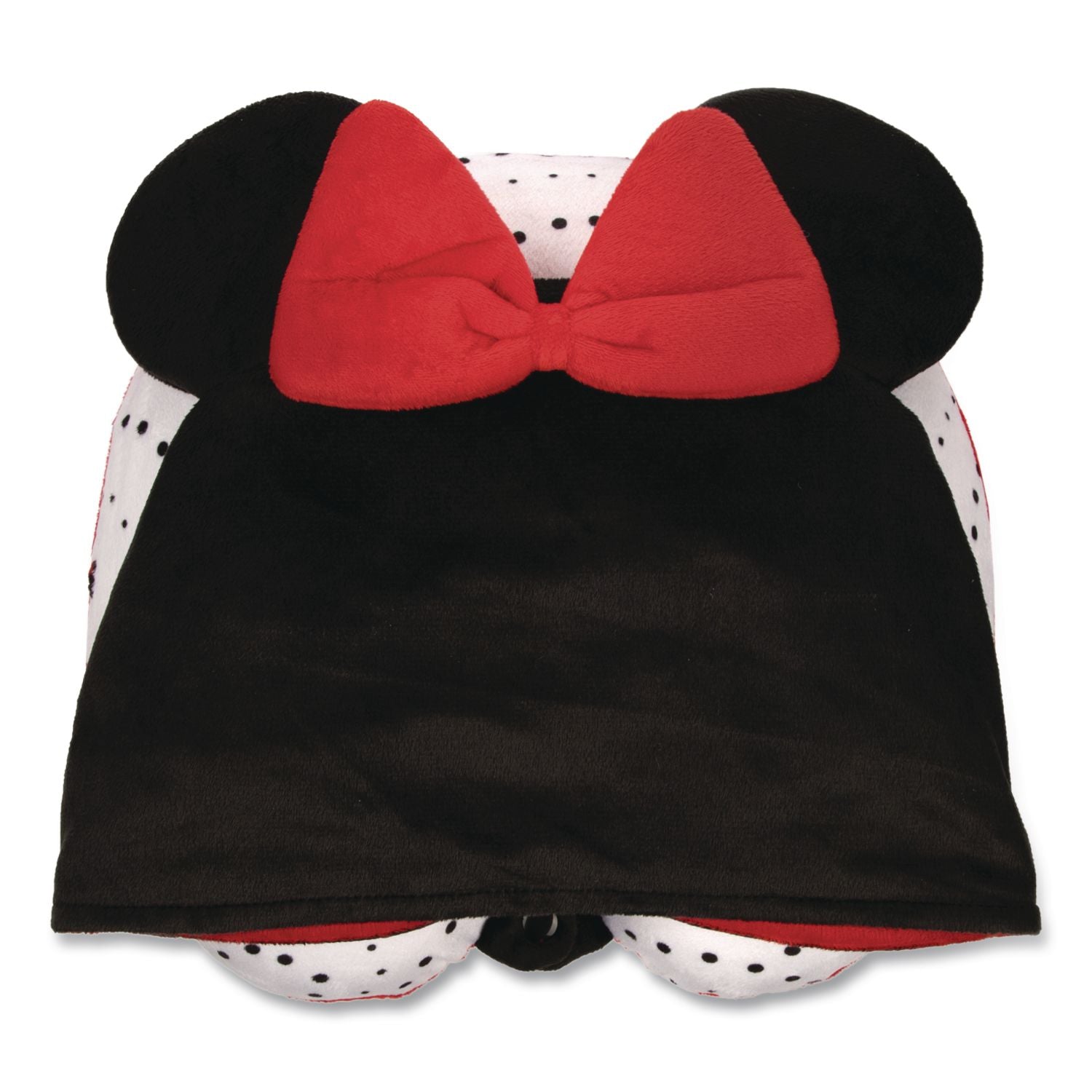 Minnie Mouse Hooded Neck Pillow, 11 X 3 X 10.5, Black/Red