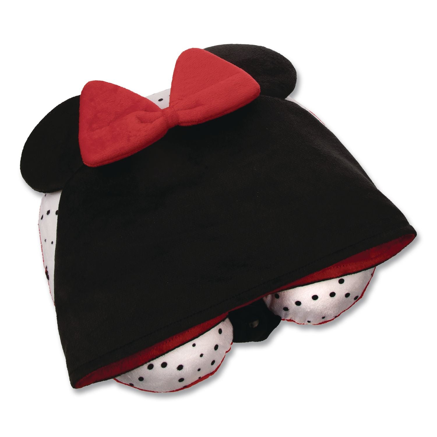 Minnie Mouse Hooded Neck Pillow, 11 X 3 X 10.5, Black/Red