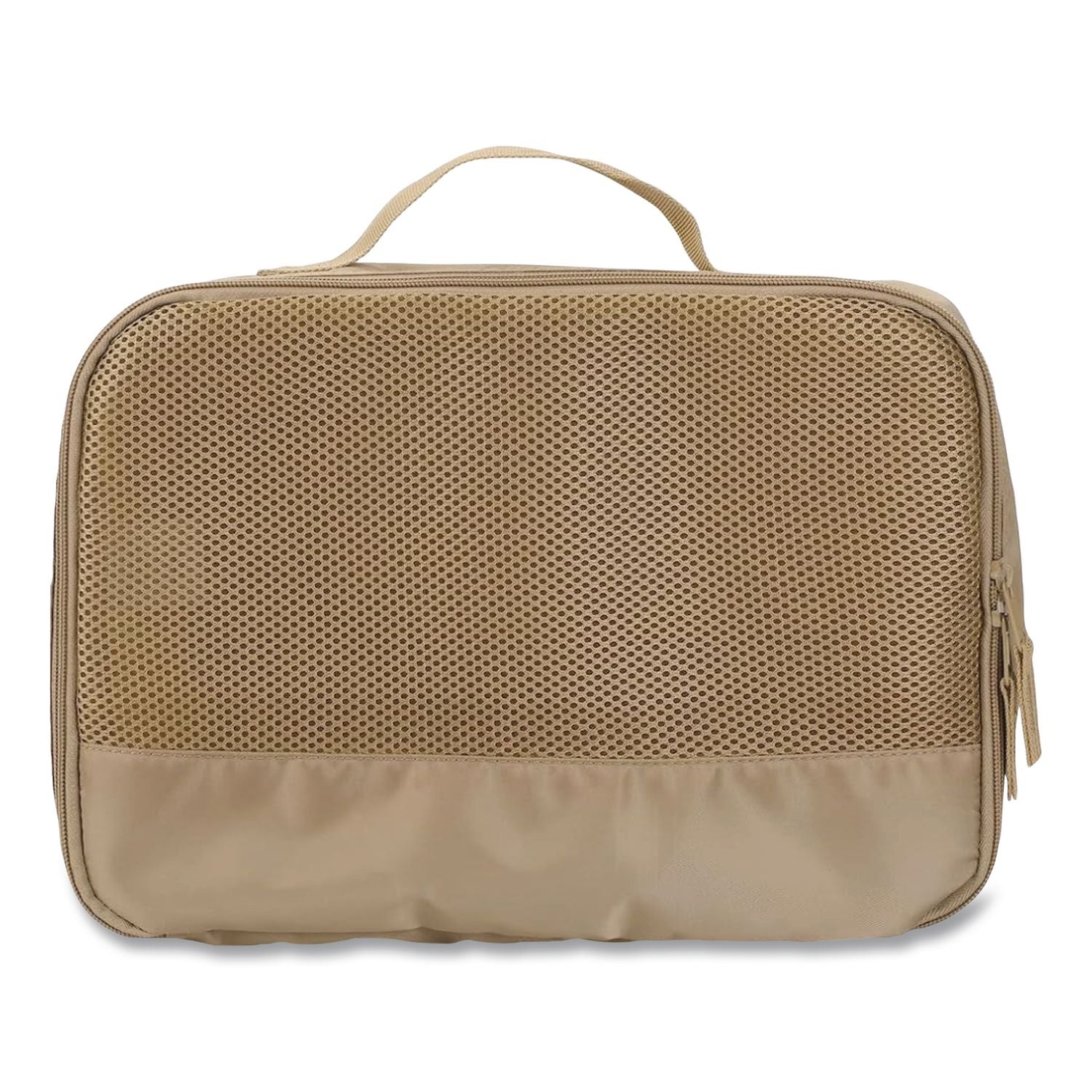 Four-Piece Packing Cube Set, Assorted Sizes, Light Brown