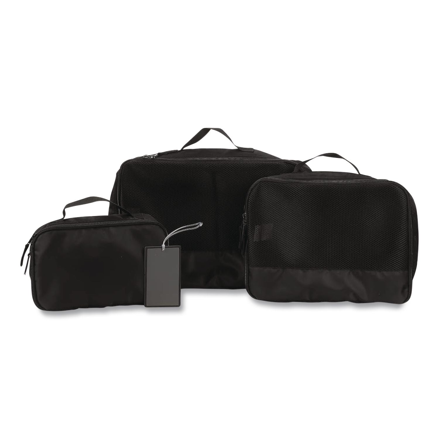Four-Piece Packing Cube Set, Assorted Sizes, Black