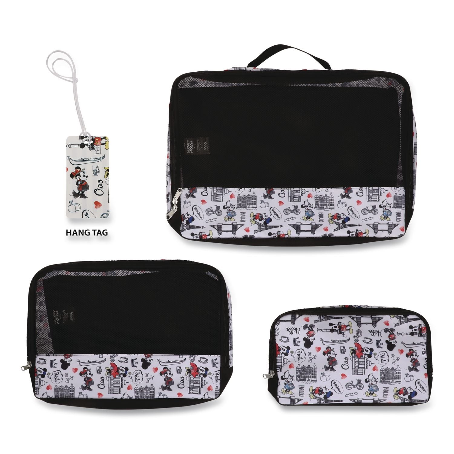 Minie And Mickey Mouse Four-Piece Packing Cube Set, Assorted Sizes