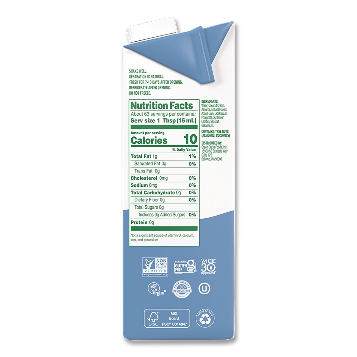 French Vanilla Dairy-Free Liquid Creamer, 32 Oz Carton