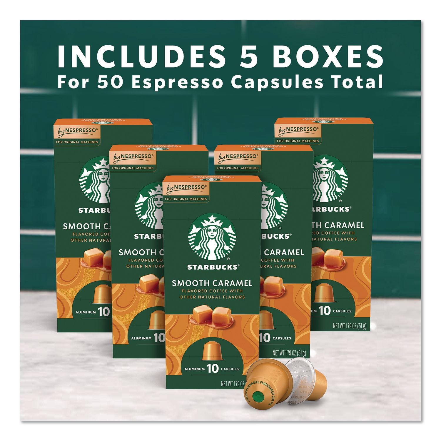 Smooth Caramel Original Pod, 10/Pack, 5 Packs/Box