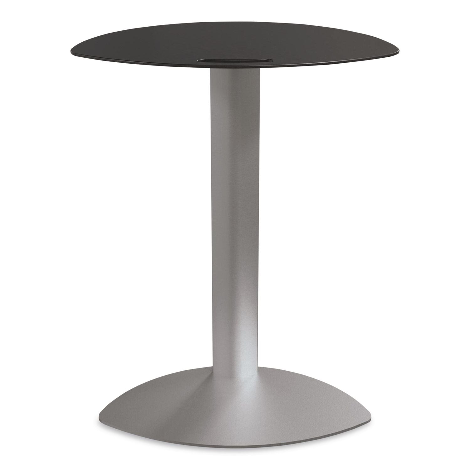 Tablet Side Table, 19.5" X 13.9" X 25.8", Steel Plate, Black Top, Platinum Base