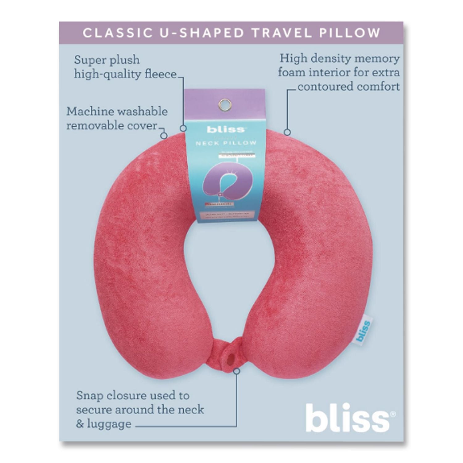Terry Cloth Neck Pillow, Red