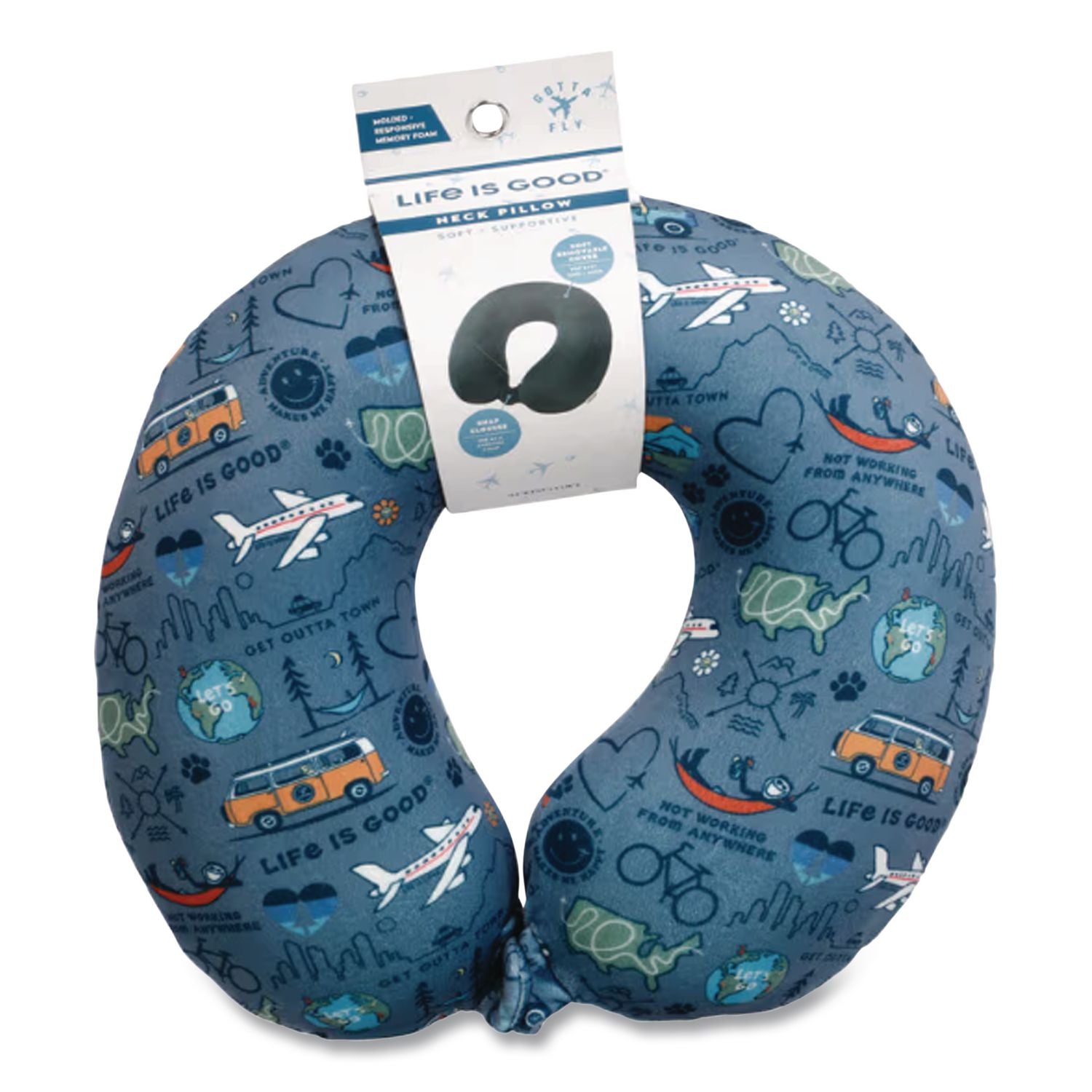 Neck Pillow, Multicolor Travel Print