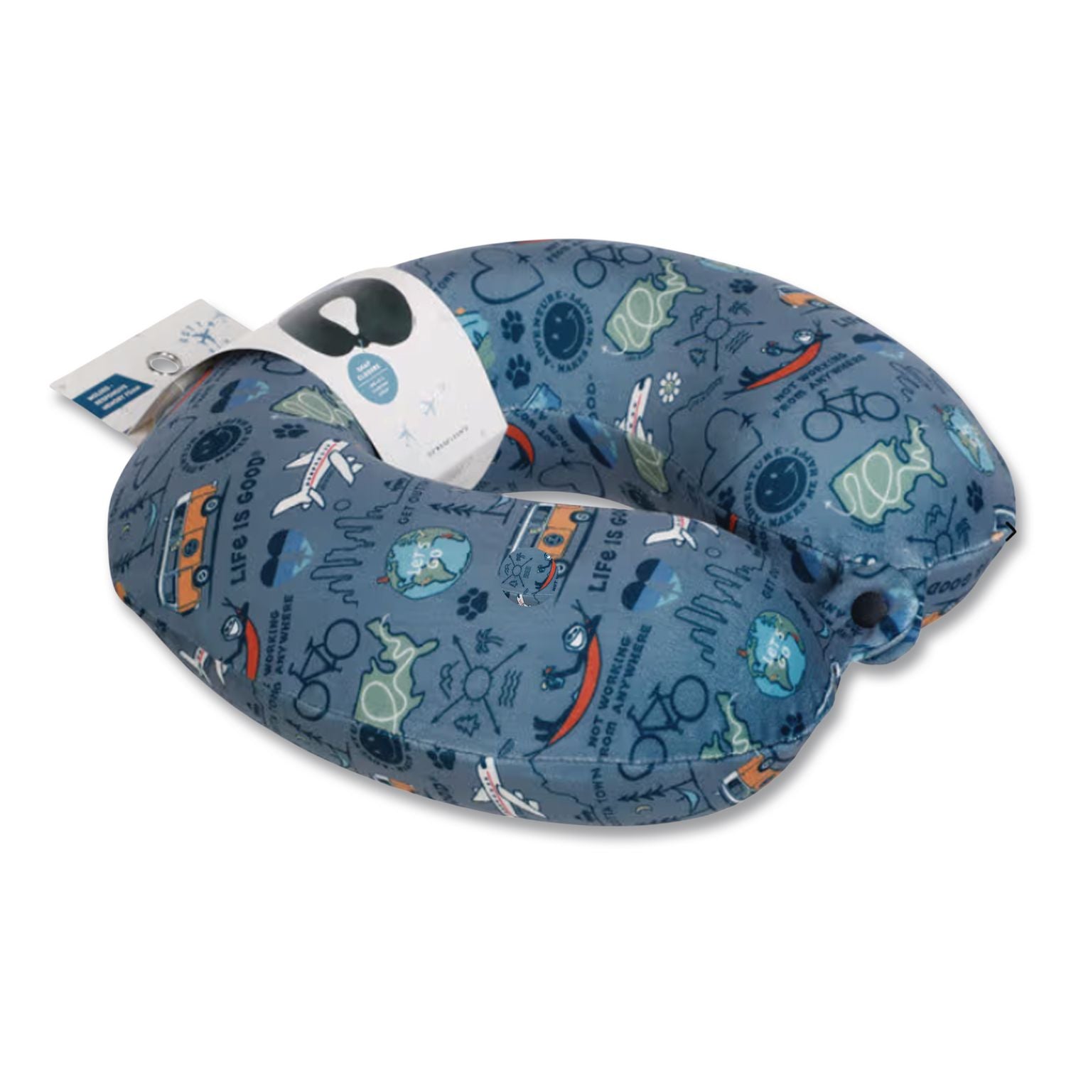 Neck Pillow, Multicolor Travel Print