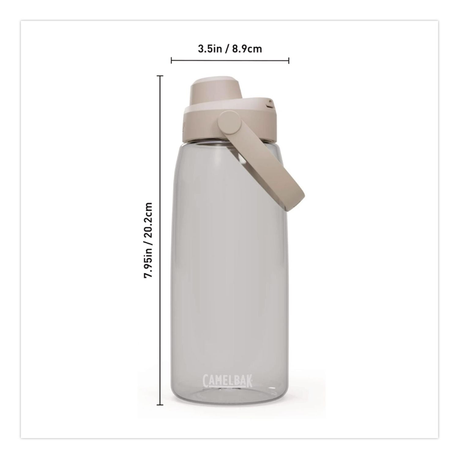 Thrive Flipstraw Plastic Water Bottle, 32 Oz, Clear