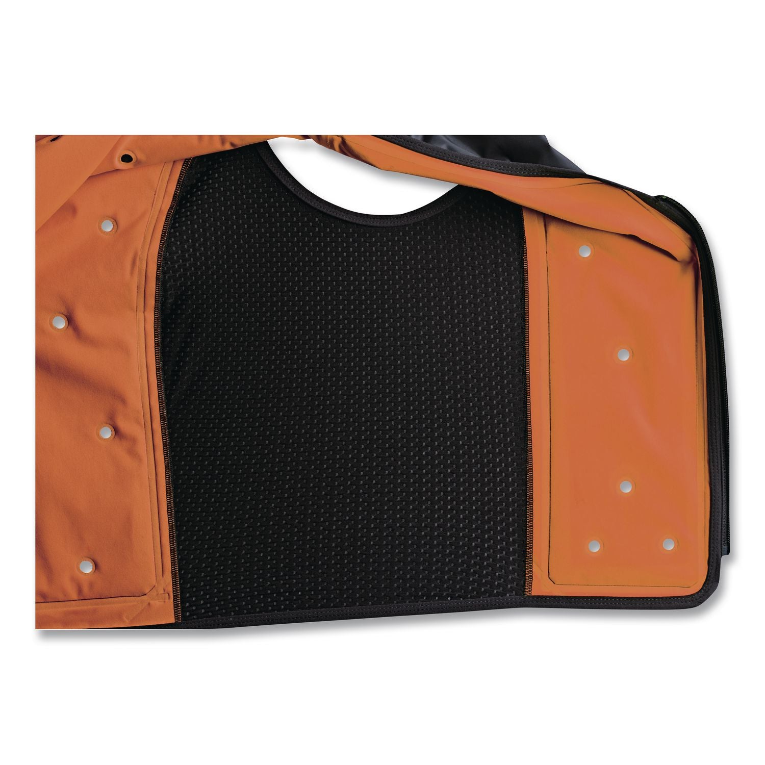 Chill-Its 6685 Premium Dry Evaporative Cooling Vest With Zipper, Polyester/Polyurethane, Medium, Orange