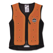 Chill-Its 6685 Premium Dry Evaporative Cooling Vest With Zipper, Polyester/Polyurethane, Medium, Orange