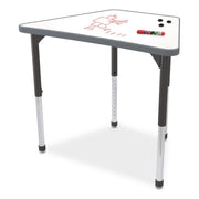 Hierarchy Beam Desk, 34.4" X 24" X 18" To 29", White Porcelain Steel With Black Legs, Ships In Two Boxes (Worksurface/Legs)