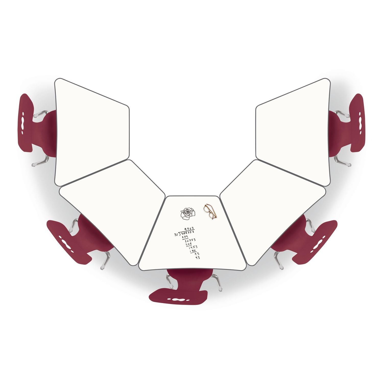 Hierarchy Beam Desk, 34.4" X 24" X 18" To 29", White Porcelain Steel With Platinum Legs, Ships In Two Boxes (Worksurface/Legs)