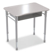 Astute Hard Plastic Desk, 26" X 19.3" X 23.1" To 33.1", Gray Nebula, 2/Carton