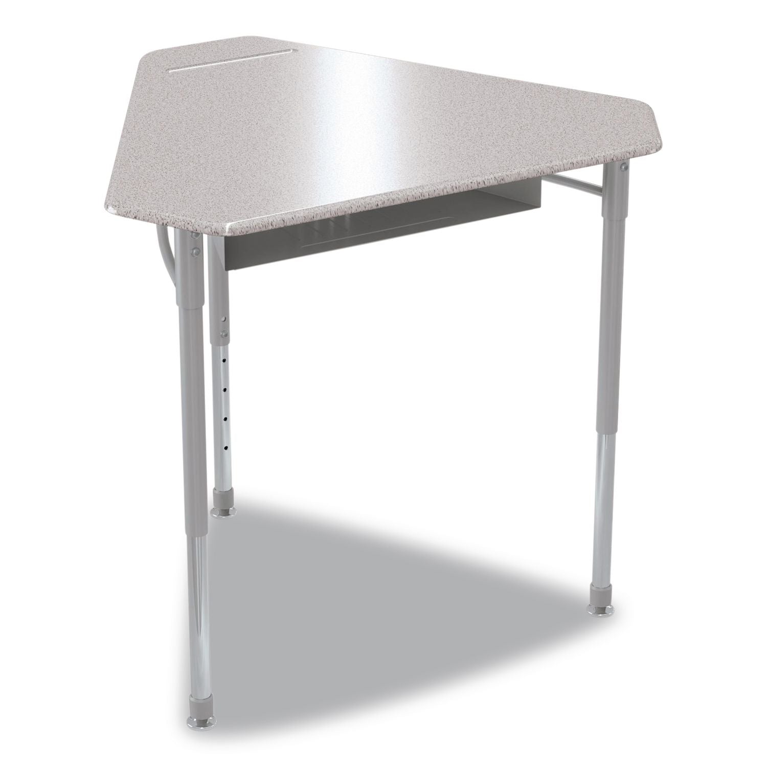 Astute Hard Plastic Desk, 33.8" X 29.8" X 23.1" To 33.1", Gray Nebula, 2/Carton