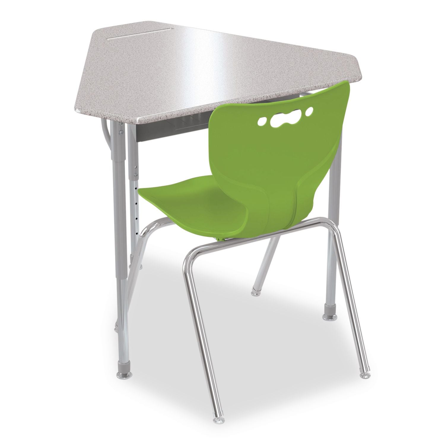 Astute Hard Plastic Desk, 33.8" X 29.8" X 23.1" To 33.1", Gray Nebula, 2/Carton