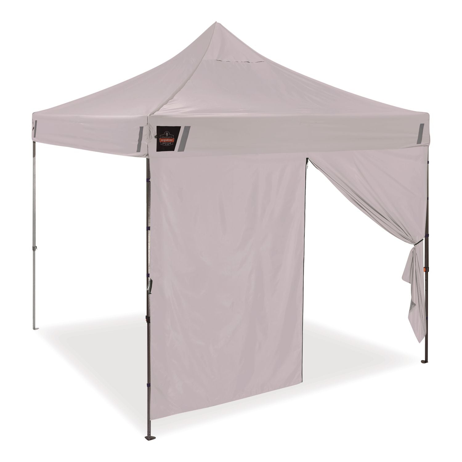 SHAX 6196 Pop-Up Tent Sidewall With Zippered Door, 10 Ft X10 Ft, Polyester, White