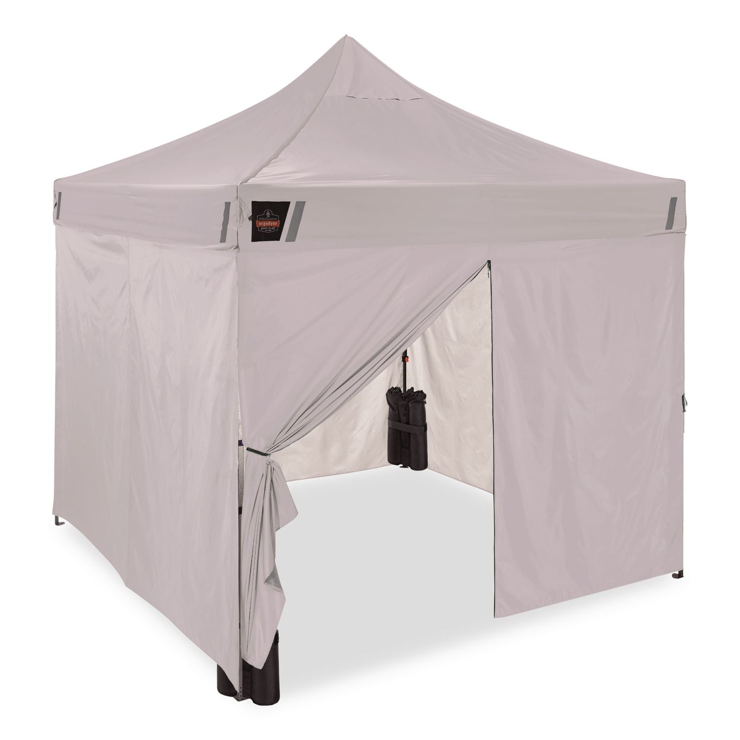 SHAX 6057 Heavy-Duty Pop-Up Tent Enclosed Kit, Single Skin, 10 Ft X 10 Ft, Polyester/Steel, White