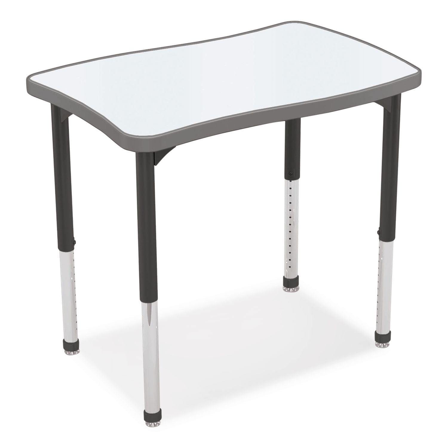 Hierarchy Creator Rectangle Desk, 32.1" X 21.4" X 18" To 29", White Dry Erase/Black Legs, Ships In Two Boxes(Worksurface/Legs)