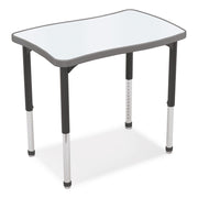 Hierarchy Creator Rectangle Desk, 32.1" X 21.4" X 18" To 29", White Dry Erase/Black Legs, Ships In Two Boxes(Worksurface/Legs)