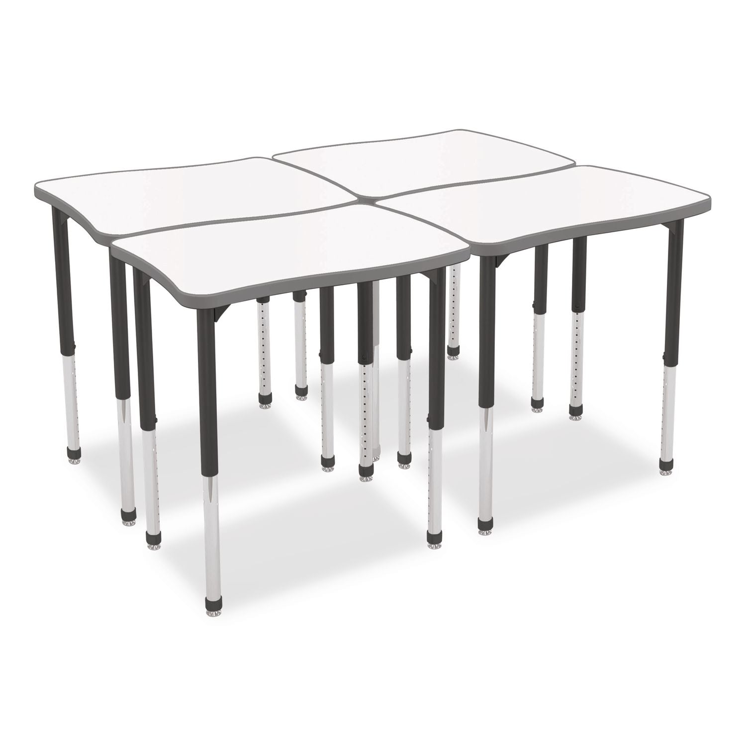 Hierarchy Creator Rectangle Desk, 32.1" X 21.4" X 18" To 29", White Dry Erase/Black Legs, Ships In Two Boxes(Worksurface/Legs)
