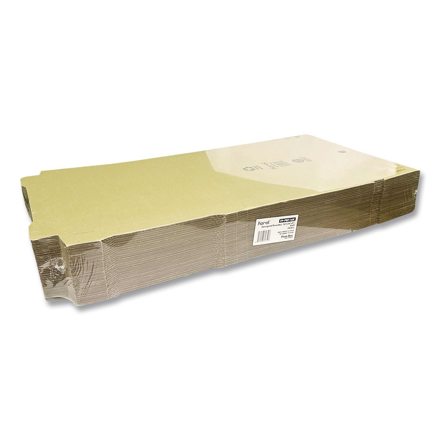Corrugated Pizza Box, 16 X 16 X 2, Kraft, Cardboard, 50/Carton