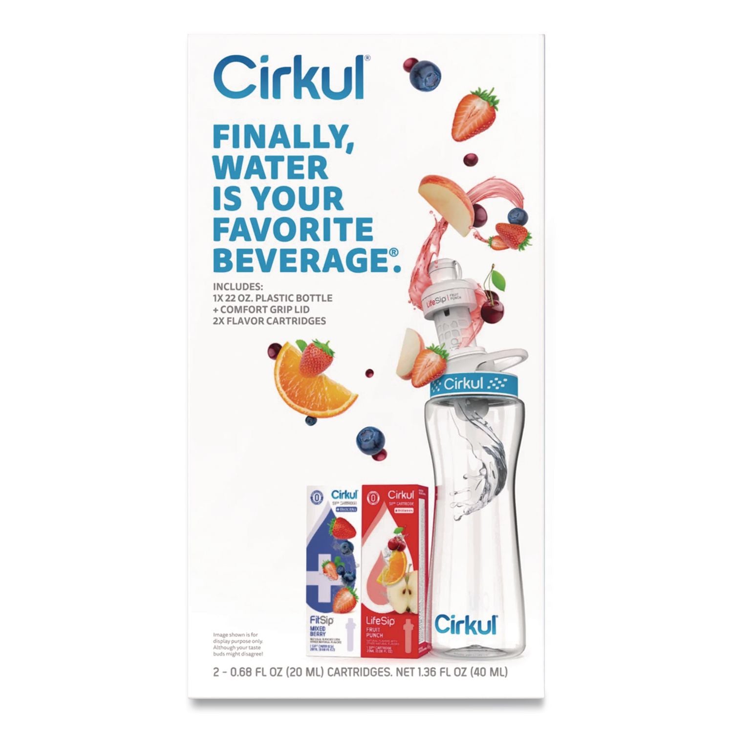 Flavor Water Bottle Kit, 22 Oz, Clear