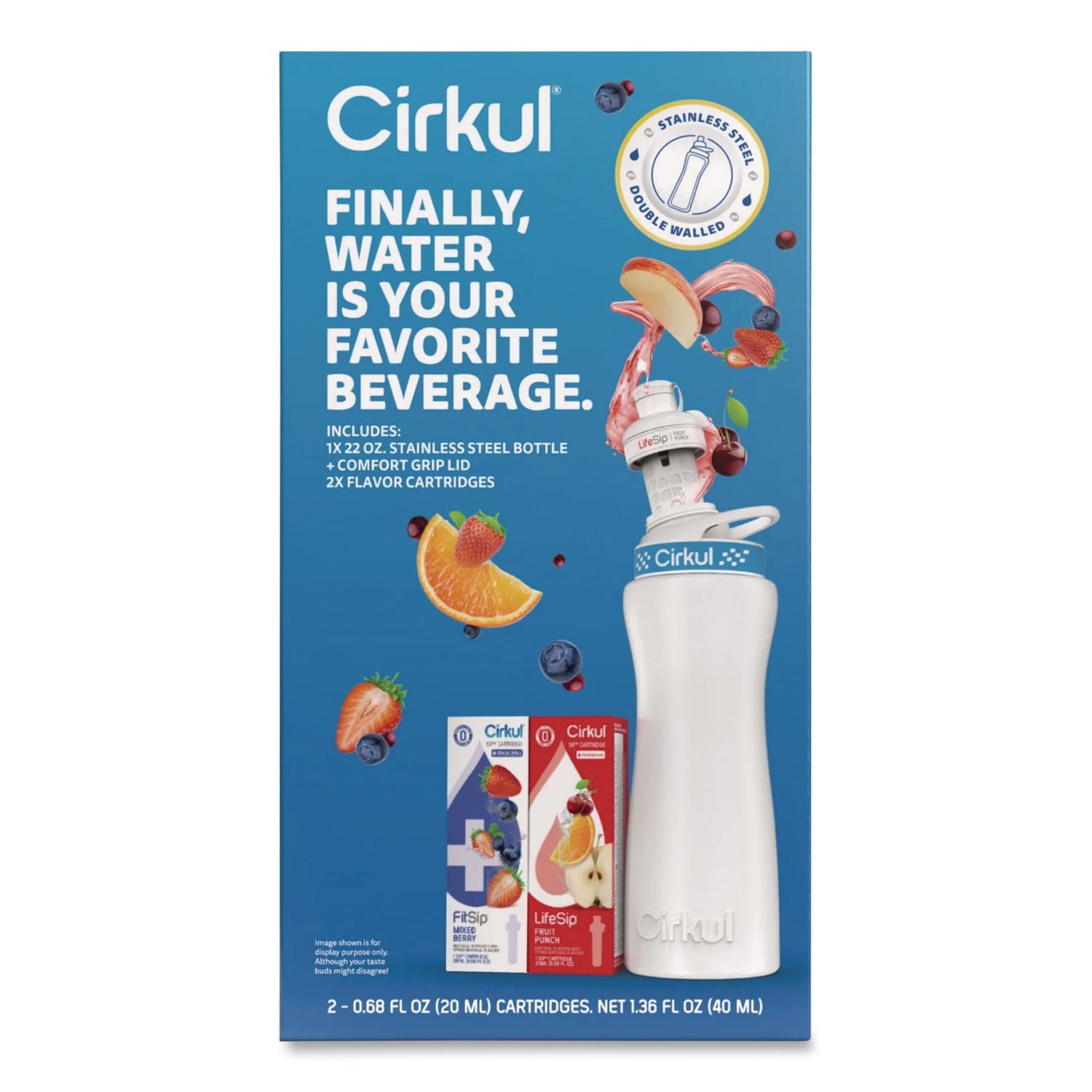 Flavor Water Bottle Kit, 22 Oz, White