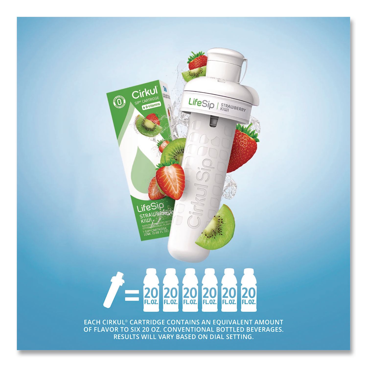 Lifesip Flavor Cartridge, Sugar-Free Strawberry Kiwi