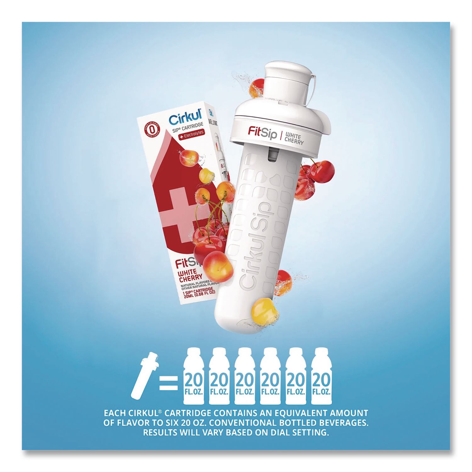 Fitsip Flavor Cartridge, Sugar-Free White Cherry