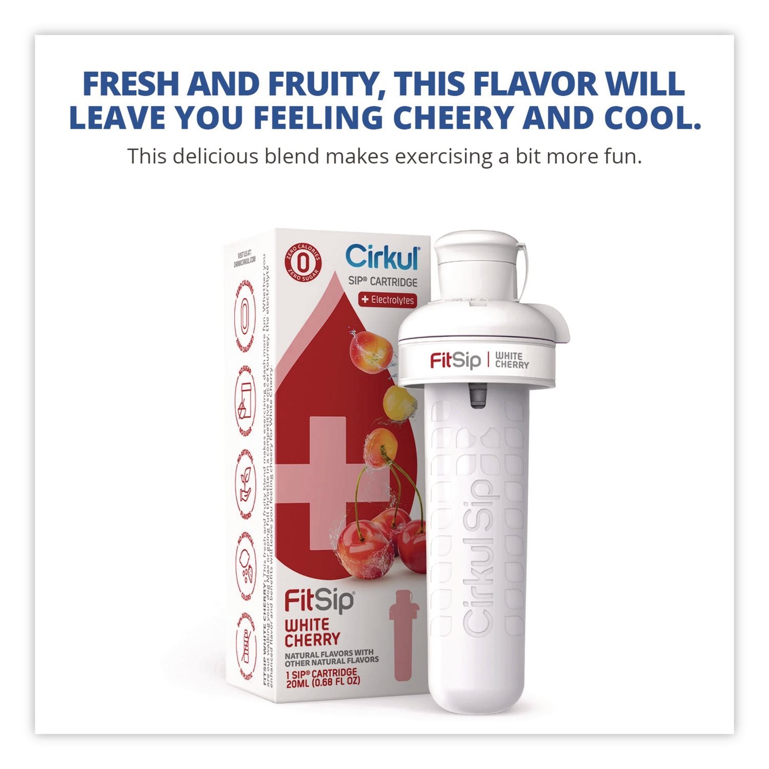 Fitsip Flavor Cartridge, Sugar-Free White Cherry