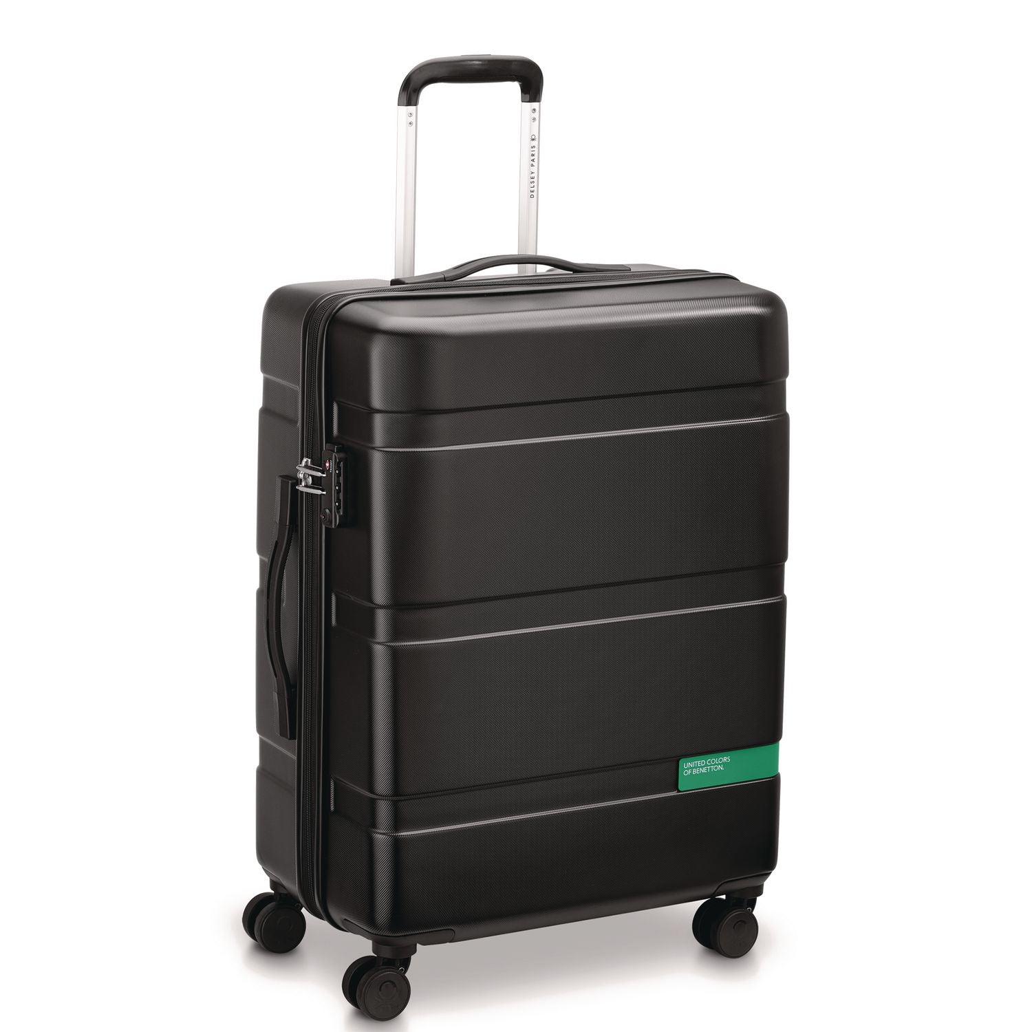 United Colors Of Benetton X DELSEY PARIS NOW! 23" Hardside Spinner, 18 X 11 X 26, Black