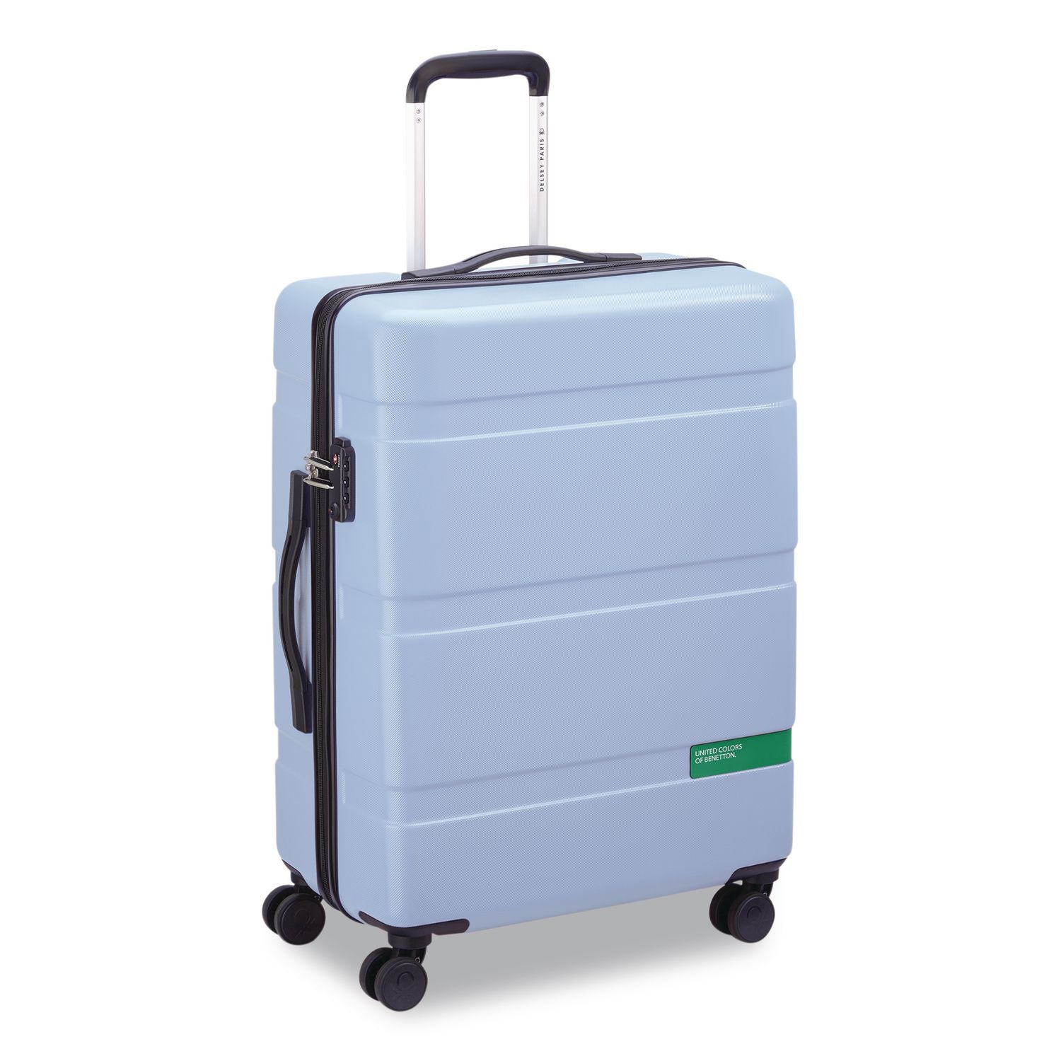 United Colors Of Benetton X DELSEY PARIS NOW! 23" Hardside Spinner, 18 X 11 X 26, Light Blue