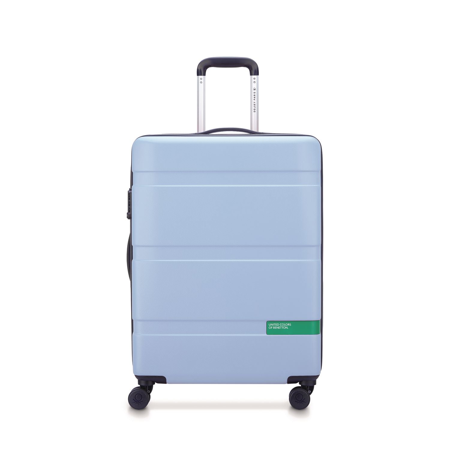 United Colors Of Benetton X DELSEY PARIS NOW! 23" Hardside Spinner, 18 X 11 X 26, Light Blue