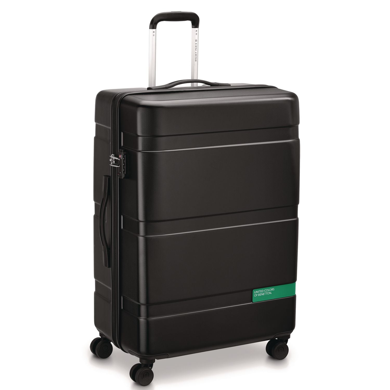 United Colors Of Benetton X DELSEY PARIS NOW! 27" Hardside Spinner Suitcase, 20 X 11.5 X 30, Black