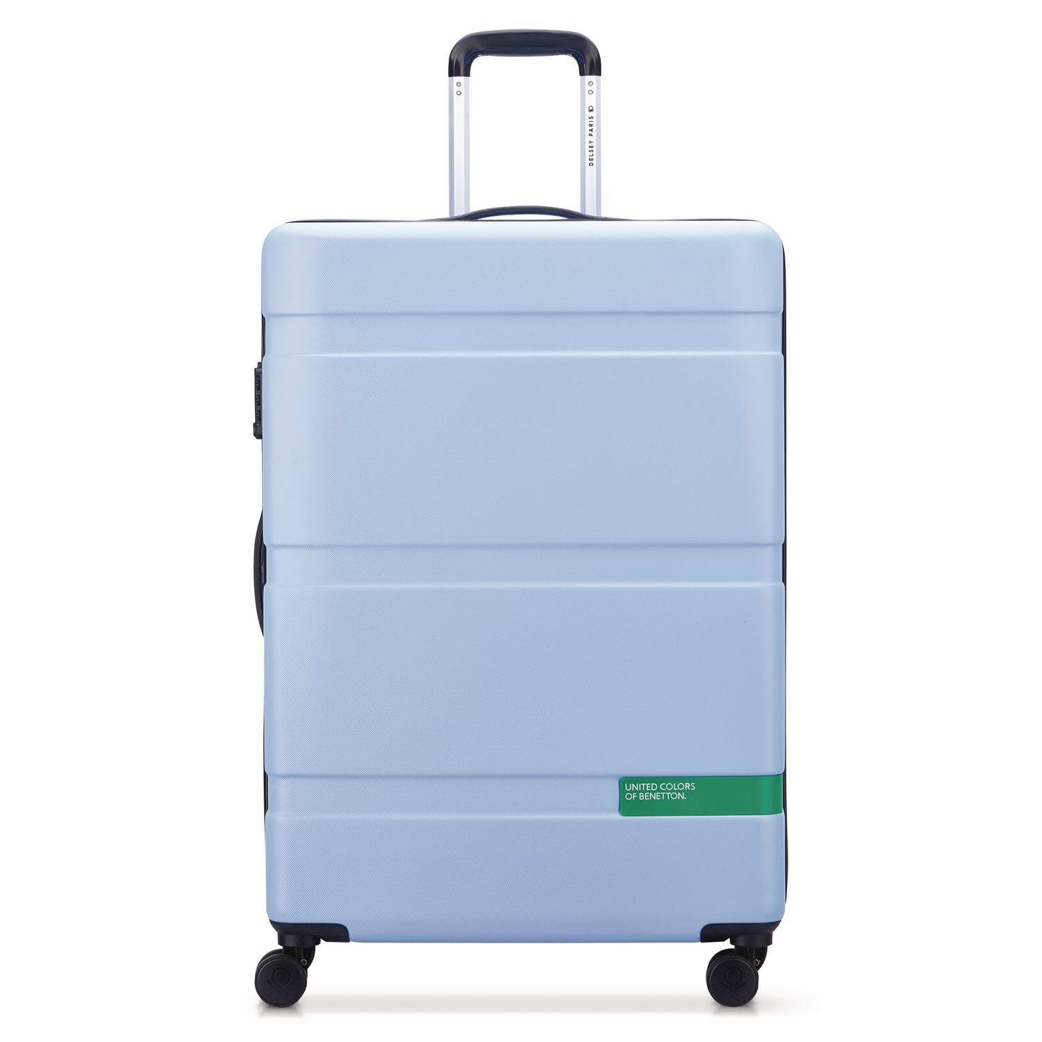 United Colors Of Benetton X DELSEY PARIS NOW! 27" Hardside Spinner Suitcase, 20 X 11.5 X 30, Light Blue