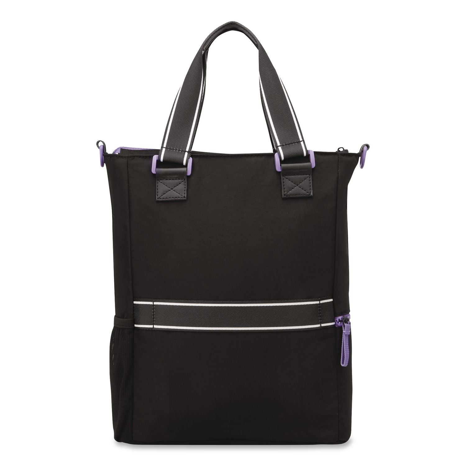 Florence By Mills Your Story Tote Bag, 15.6" Laptop Compartment, 12.5" X 4.75" X 14.25", Black/Purple