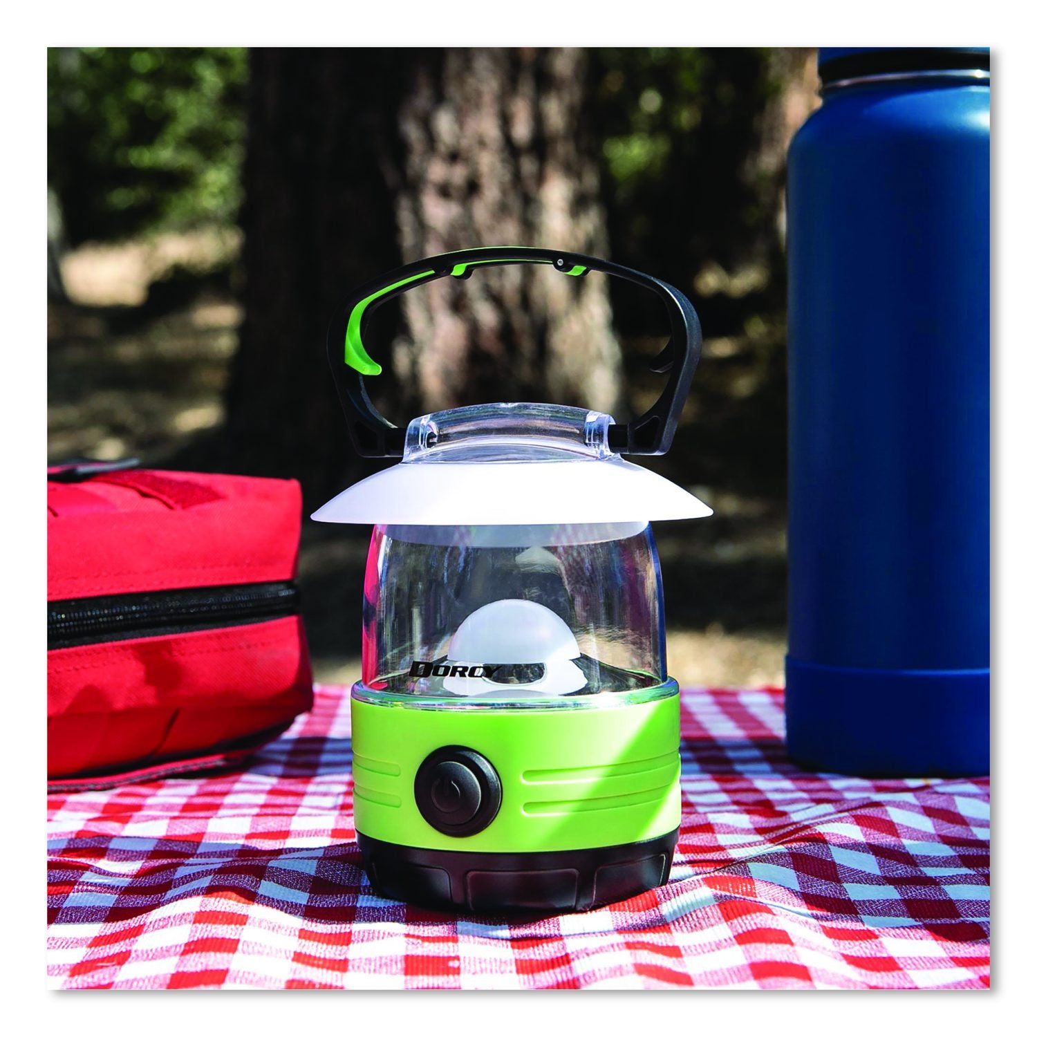 Rechargeable Area Table Lantern, Rechargeable Lithium Ion Battery (Included), Green