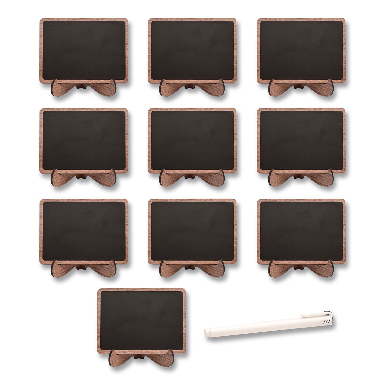 Mini Chalkboards, Black Surface, Brown Frame, 2.9 X 3.9, 10/Pack