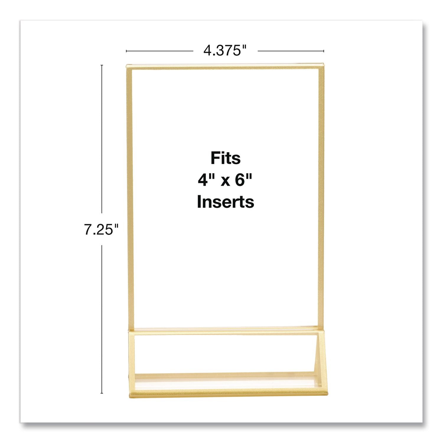 Acrylic Sign Holder With Gold Trim, 4 X 6 Insert