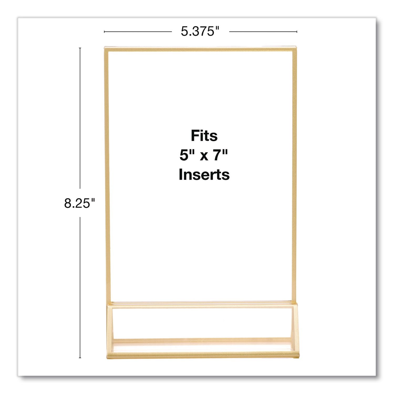 Acrylic Sign Holder With Gold Trim, 5 X 7 Insert