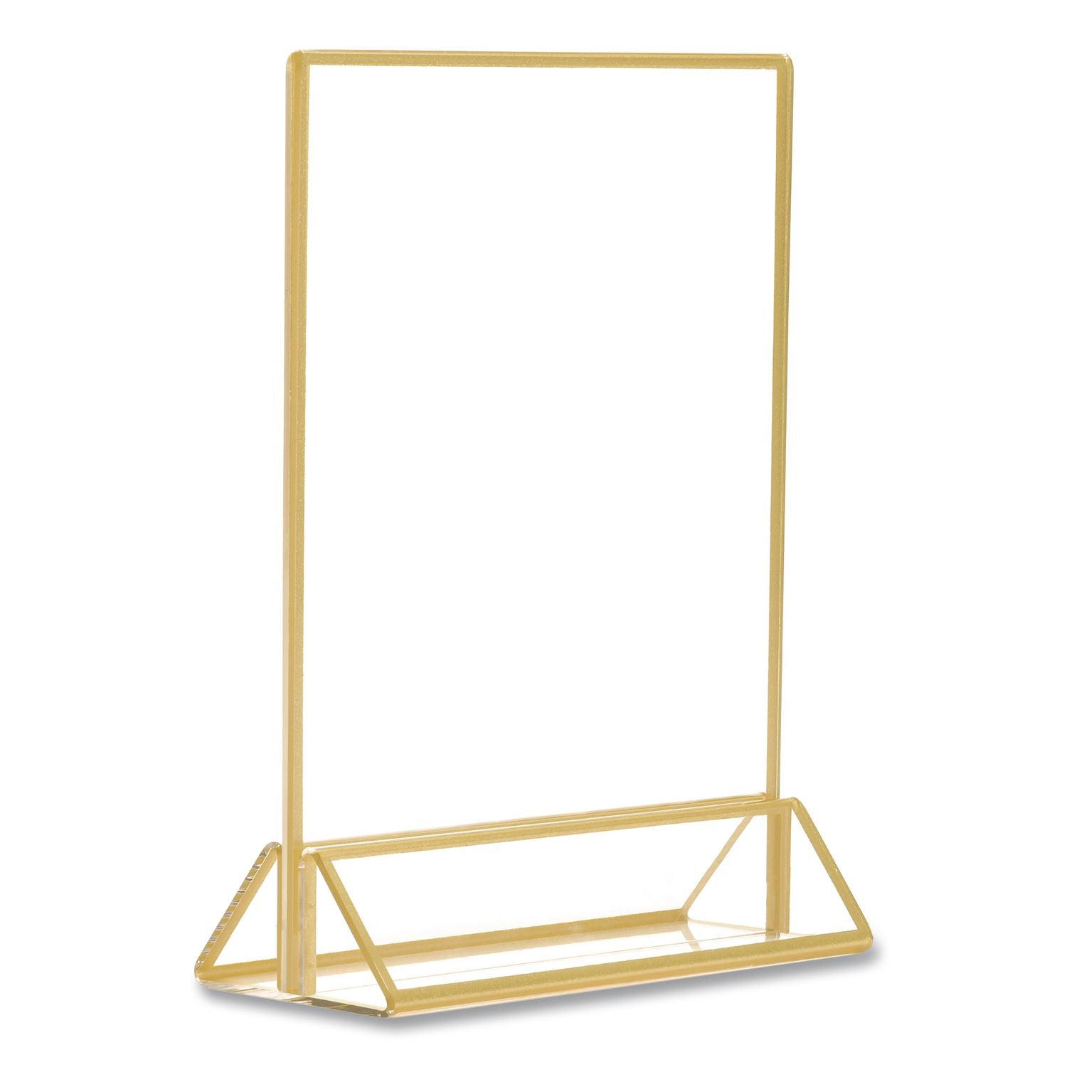 Acrylic Sign Holder With Gold Trim, 5 X 7 Insert